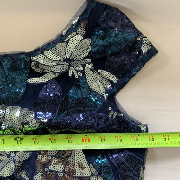 Marchesa Notte NWT Sequined Cocktail Dress Length Gown cutwork Midi 14 - Picture 13 of 15